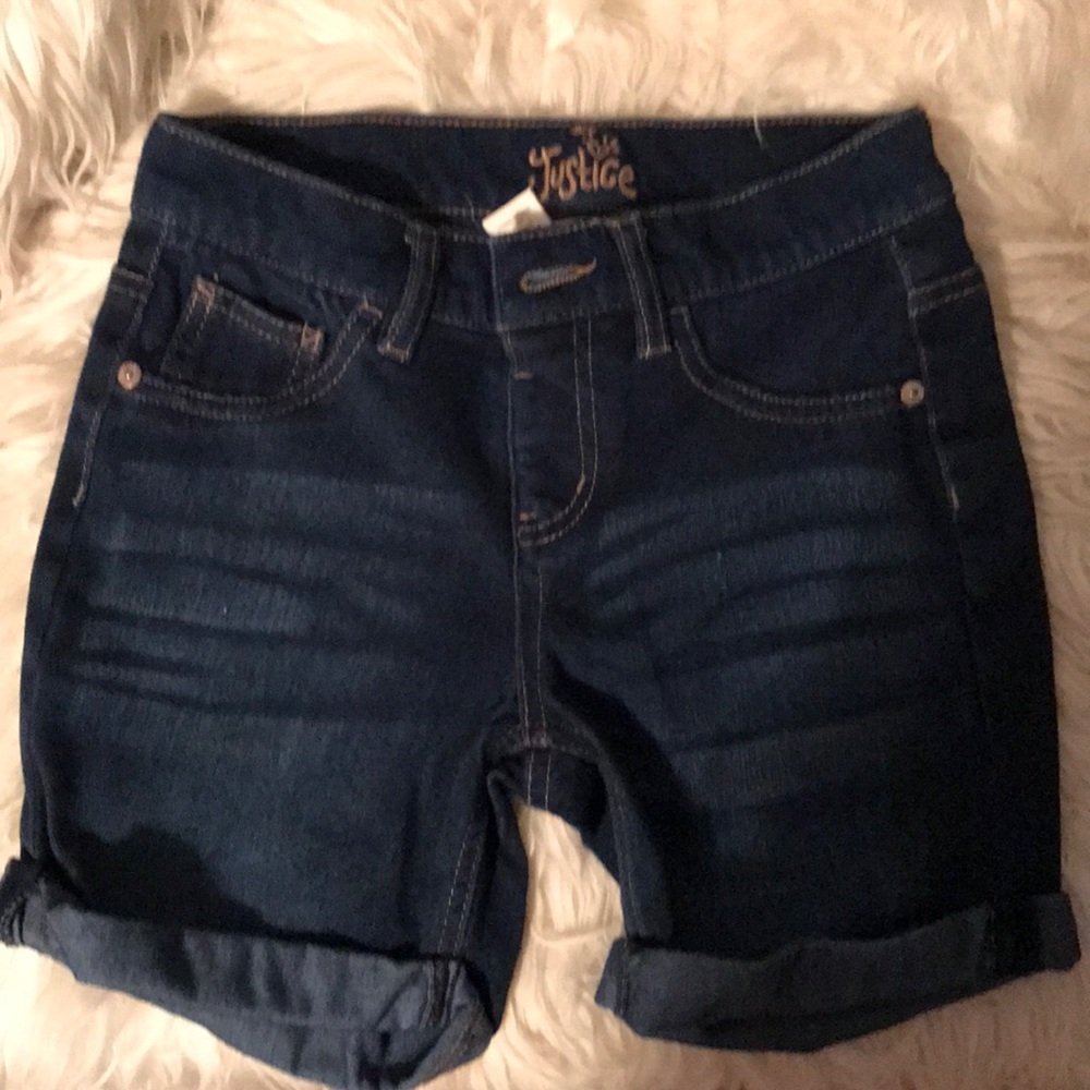 Youth denim mid-thigh shorts